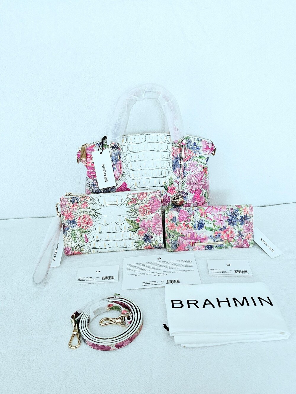 NWT Brahmin HOMEGROWN Medium Duxbury, Adelle Wallet, & Daisy Wristlet